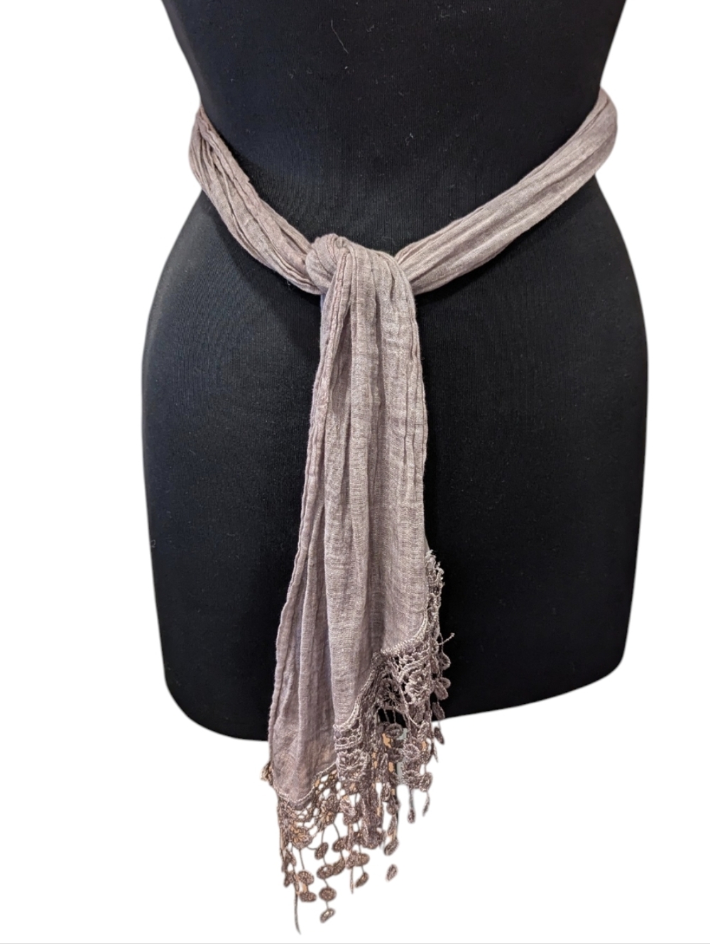 Vintage Mauve Pink Y2K Feminine Boho Babe Lace Scarf Festival Vibes Belt